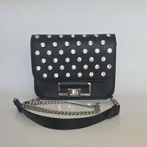 NWOT ZARA Black Diamond-Studded Crossbody Bag